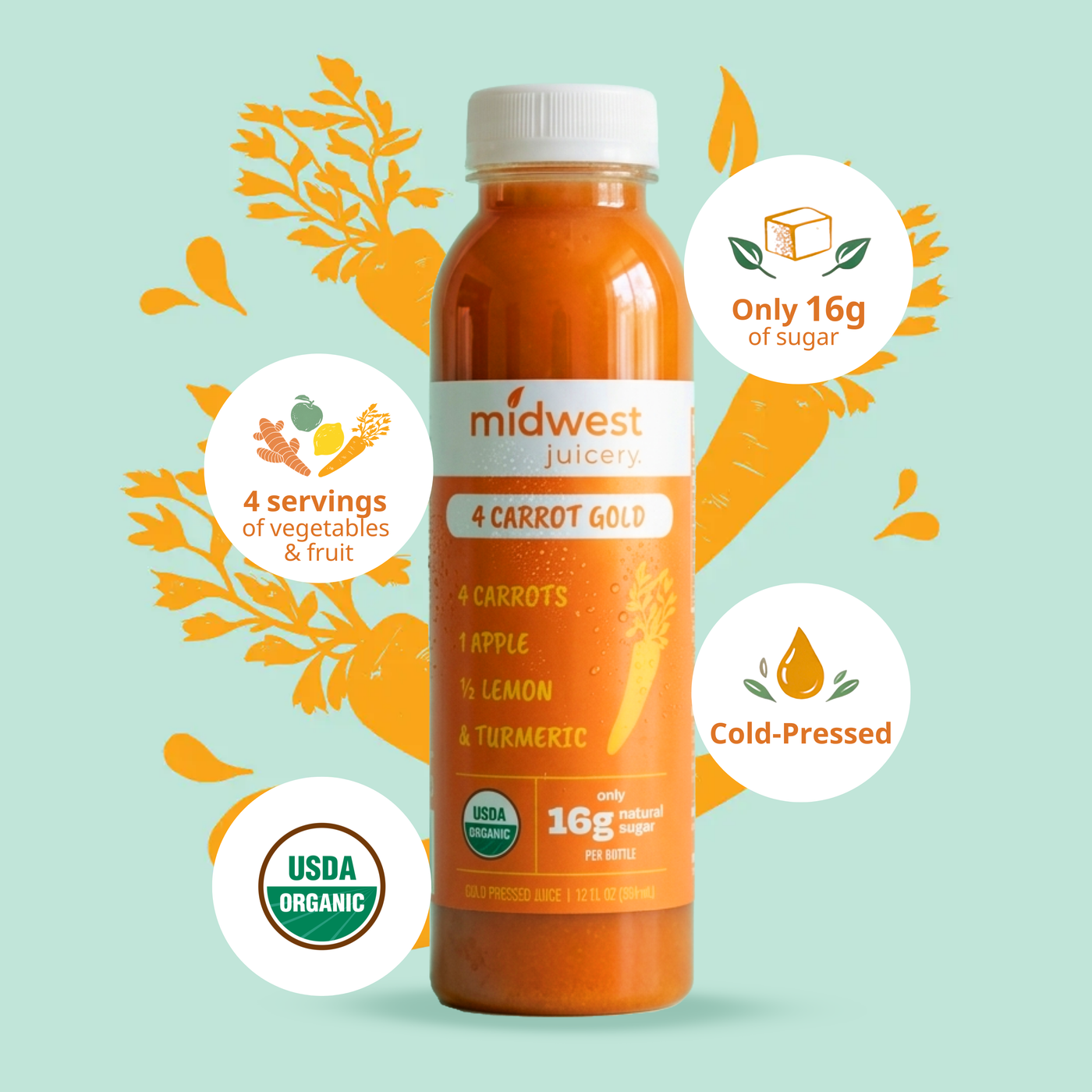 4 Carrot Gold – Midwest Juicery